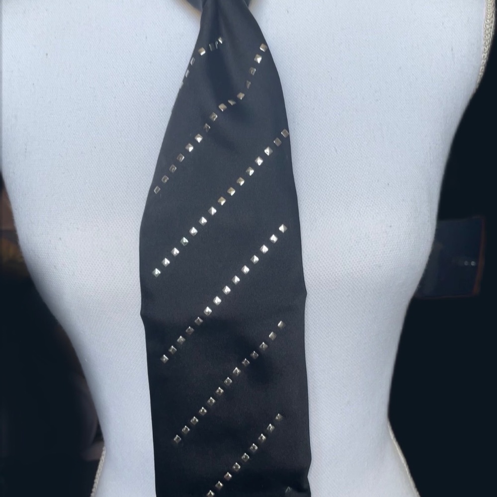Black Tie with silver squares
